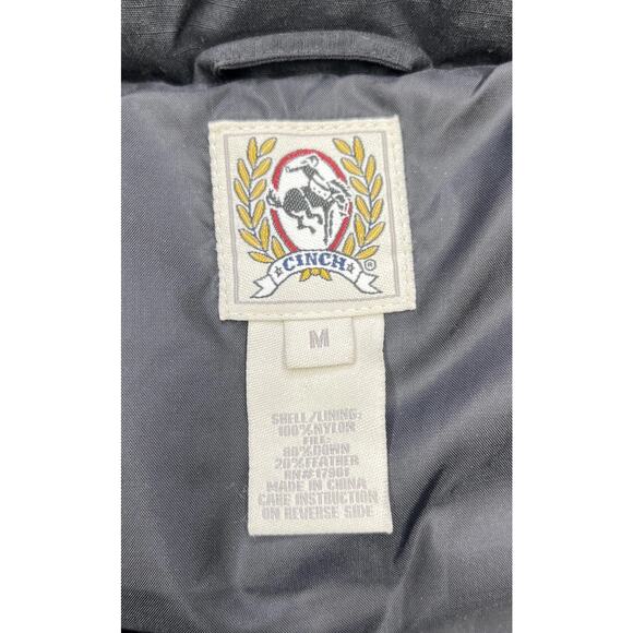 Cinch Down Filled Puffer Vest Black Men’s Medium Western Cowboy Full Zip - Picture 4 of 12